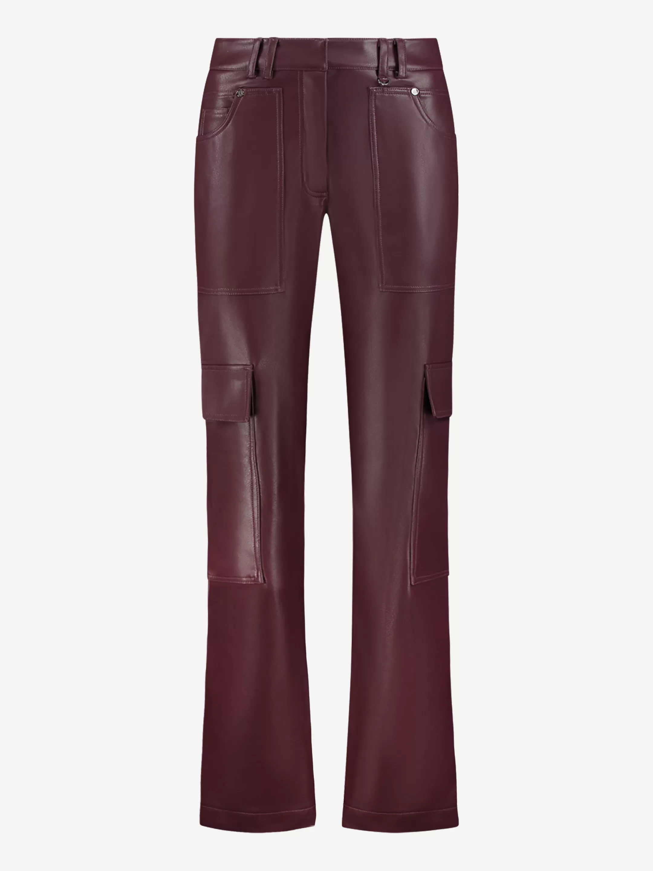 Discount RECHTE VEGAN LEREN CARGO BROEK MET MIDDELHOGE TAILLE Broeken