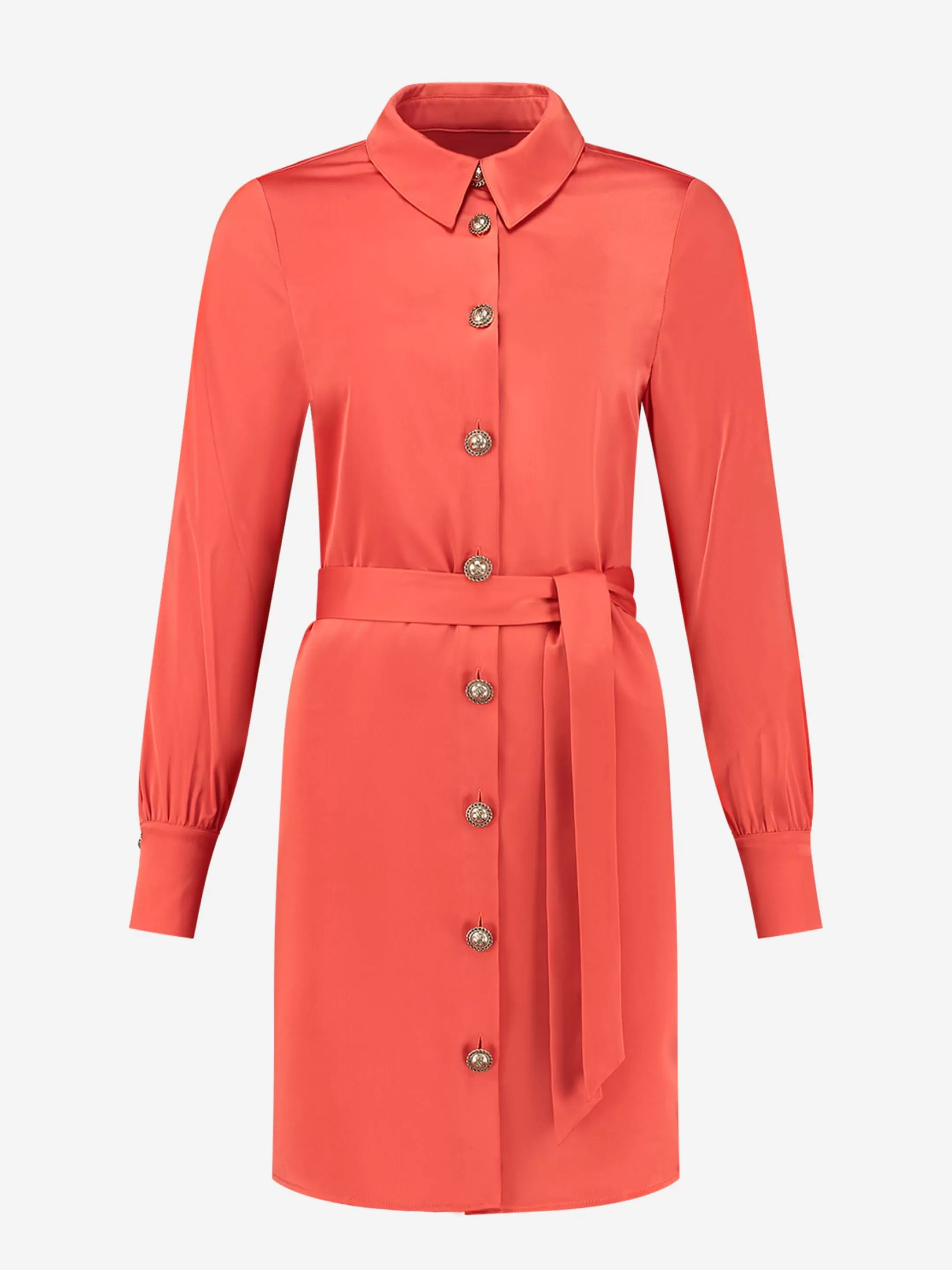 Best Sale Satijn look jurk met ceintuur Jurken