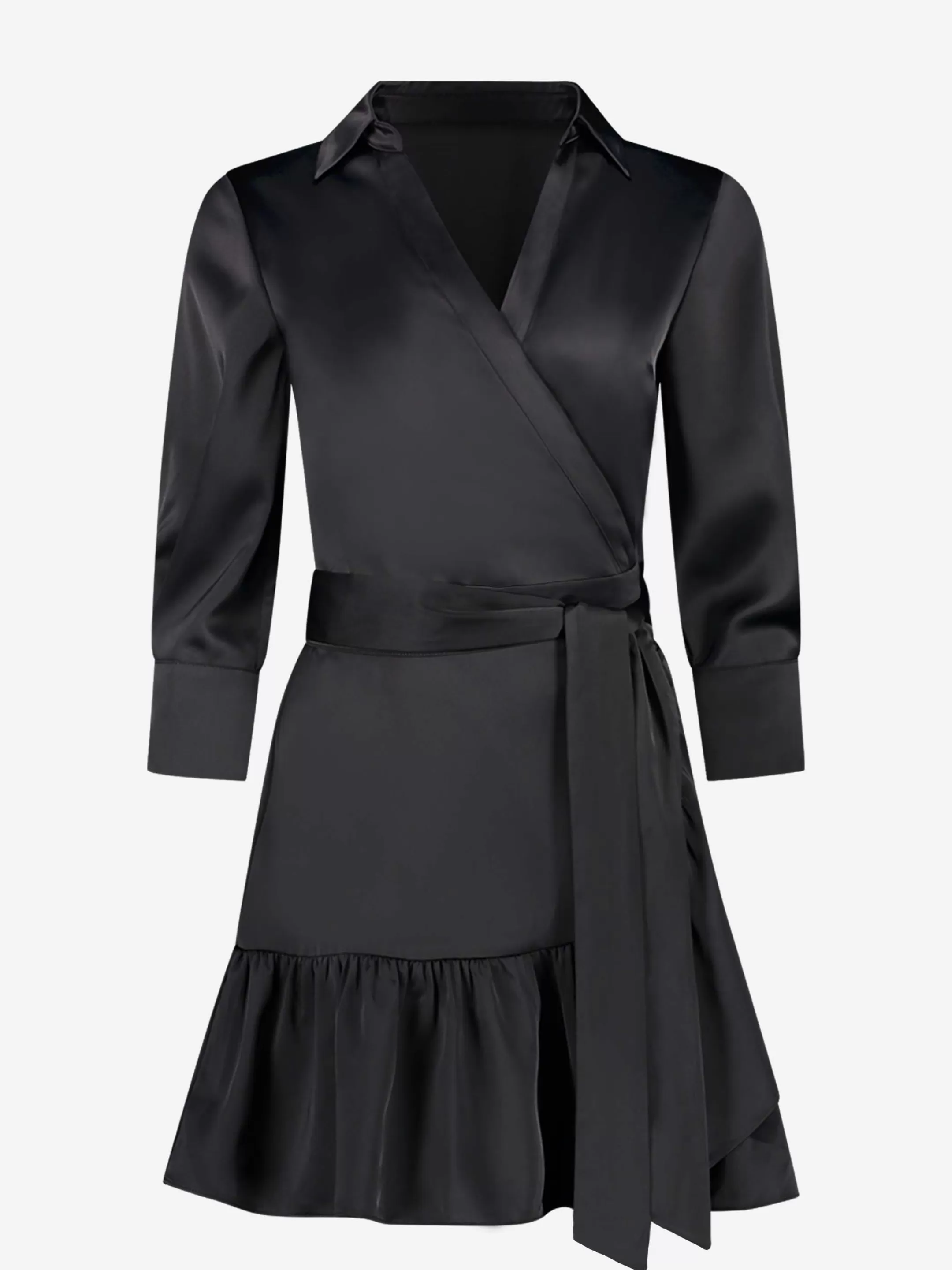 Best Sale Satijn look wikkeljurk Jurken