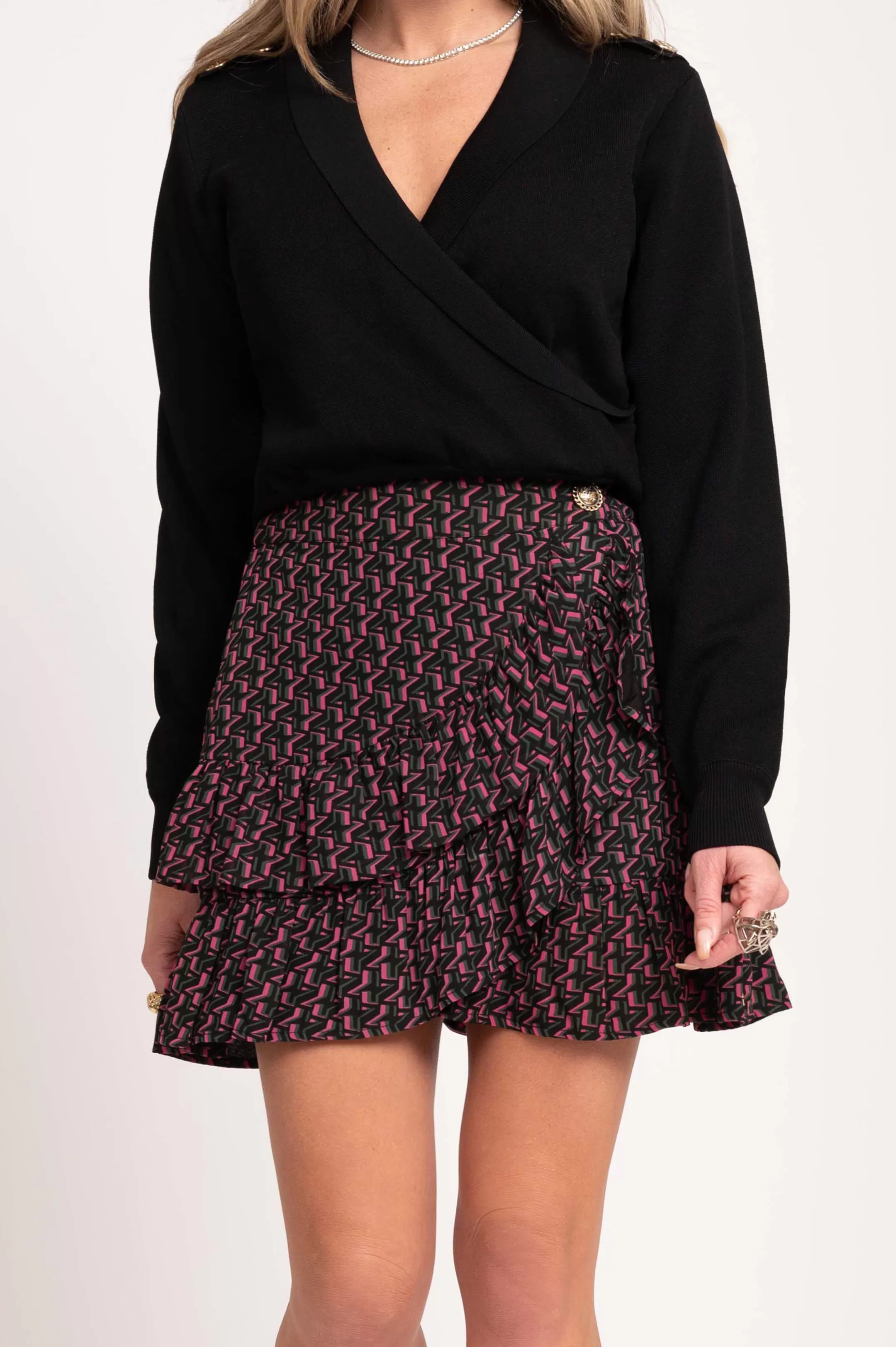 Shop SKIRT WITH RUFFLES AND ALL-OVER PRINT Rokken